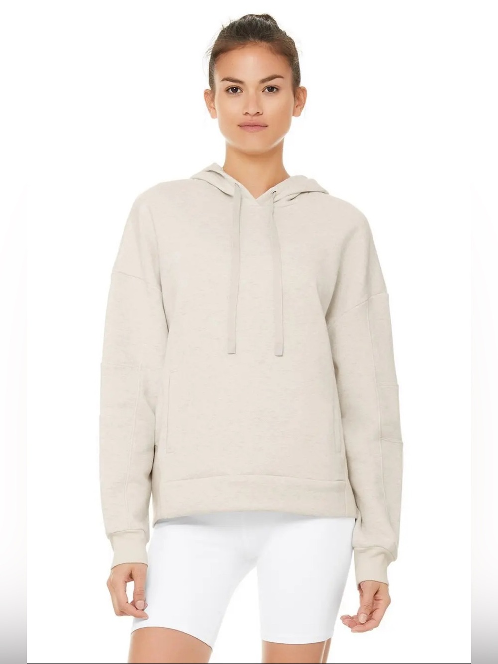 ALO Yoga Interval Women's Cream Pullover Hoodie M